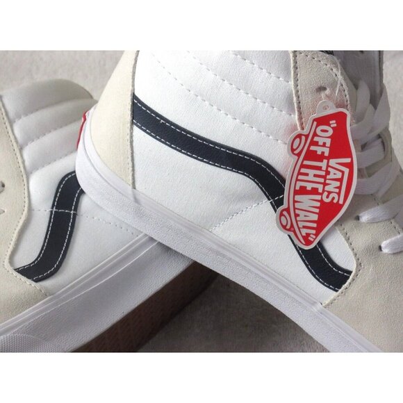 Vans Sk8-Hi Men's Classic Sport Dress Blues Striped Canvas Suede shoes NIB - Picture 4 of 5